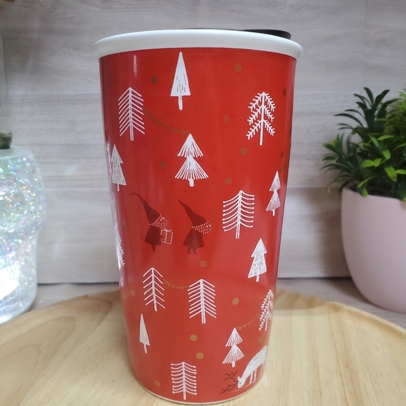 Starbucks Christmas Tree Gnomes Double Wall Ceramic Mug Red White * - Picture 3 of 8